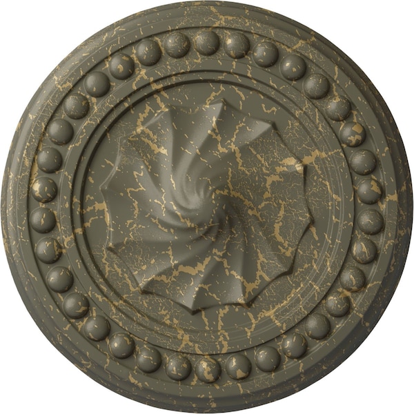 Ekena Millwork Foster Shell Ceiling Medallion (Fits Canopies up to 9 5/8"), 15 3/4"OD x 2"P, Witch Hazel Crackle CM15FOWHC - main